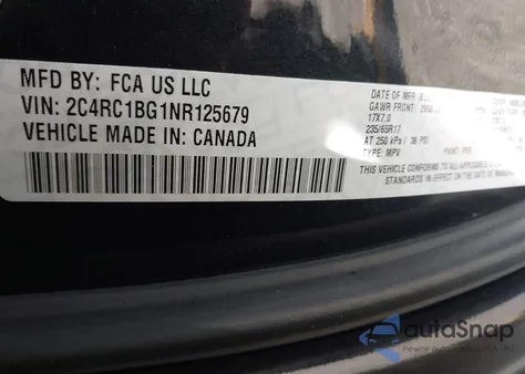 2022 Chrysler Pacifica Touring L from USA, damaged, VIN 2C4RC1BG1NR125679